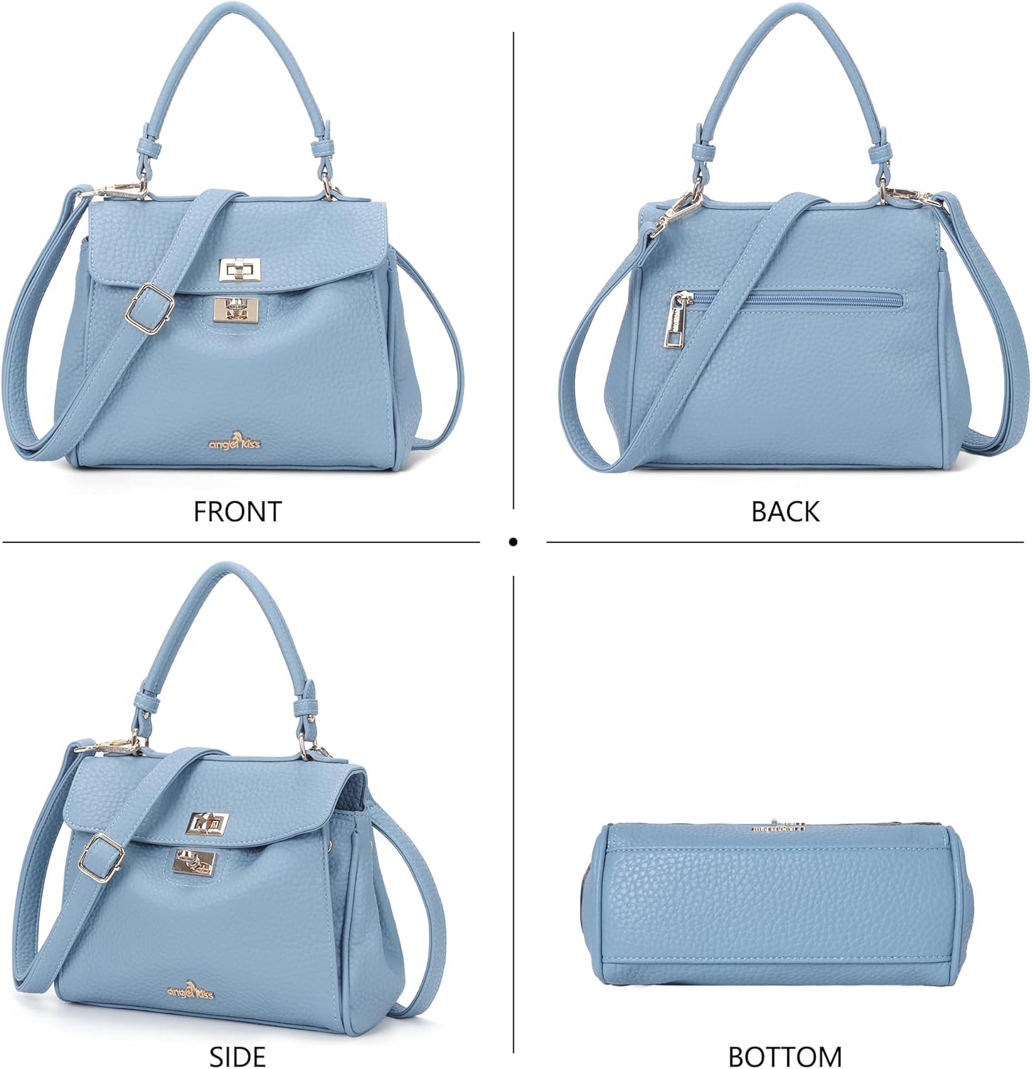 Angel Kiss Small Top Handle Satchel Purses and Handbags for Women Soft Vegan Leather Tote Shoulder Bag - Image 7