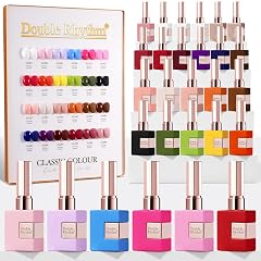 Double Rhythm 28Pcs 0 5Oz Gel Nail Polish Set Same Color Same Bottle Soak Off Gel Polish Kit