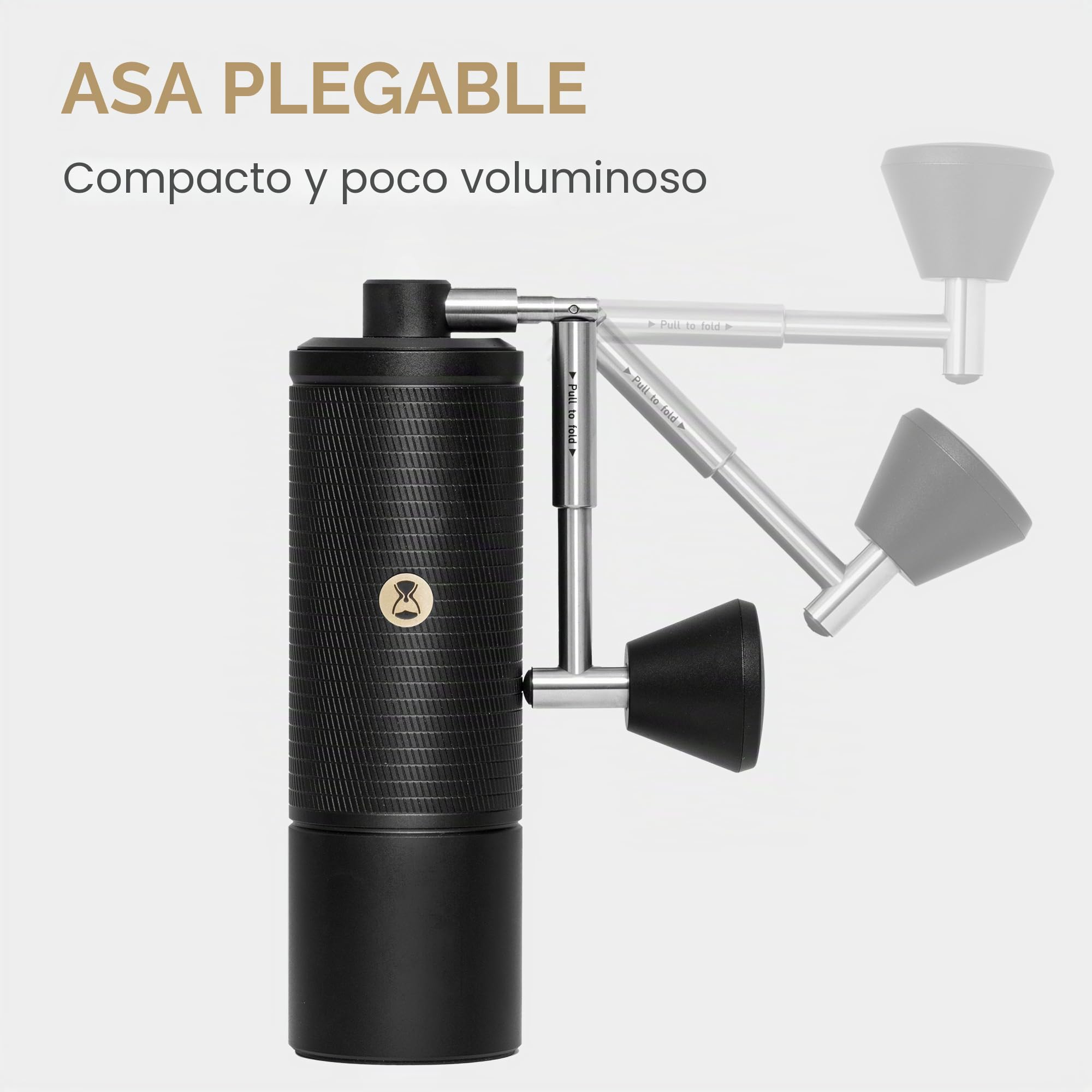 Timemore C5 ESP PRO Molinillo de café de mano, 50 niveles ajustables, mecanismo de acero inoxidable de 42 mm, molinillo de café de mano con mango plegable, todo metal, para espresso, prensa francesa y