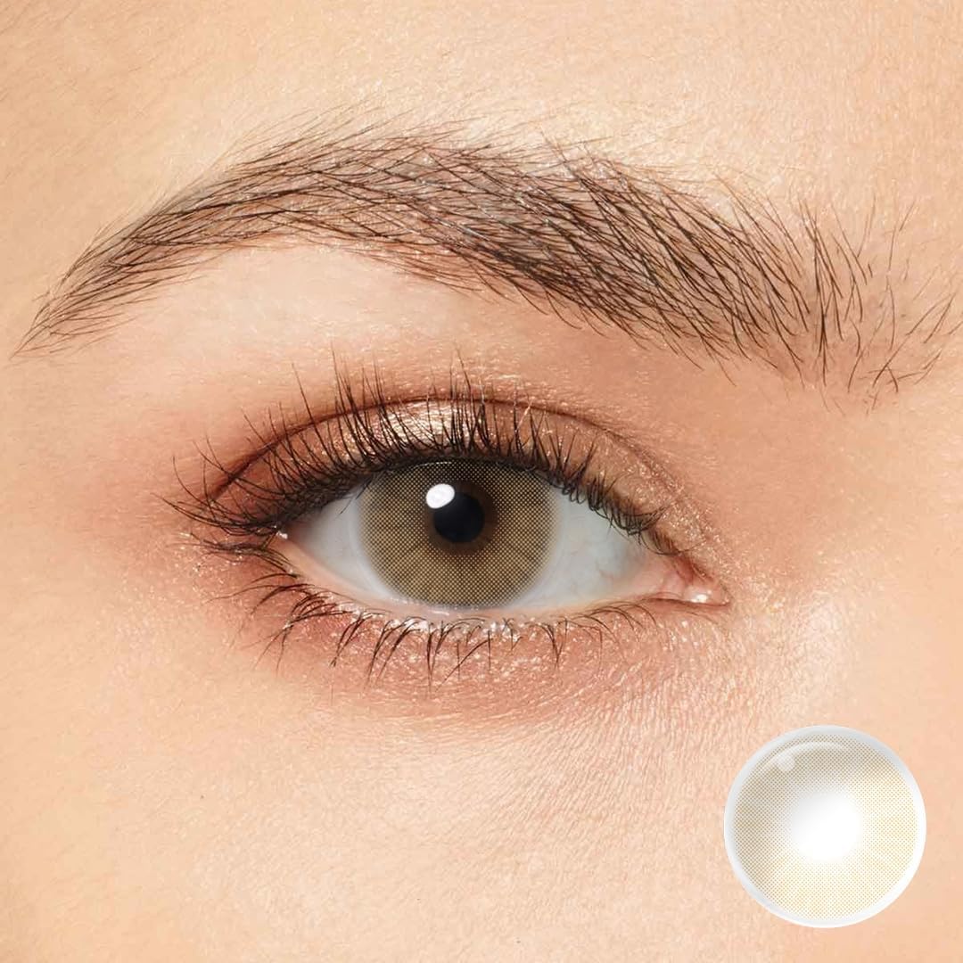 (Ochre Color) Magister Myopia Contact Lenses Unisex Cosmetic Big Eye Circle coloured Yearly Clear Lens For Eyes,Pack of 2 pcs (Ochre, 14.4 mm, -4.75)