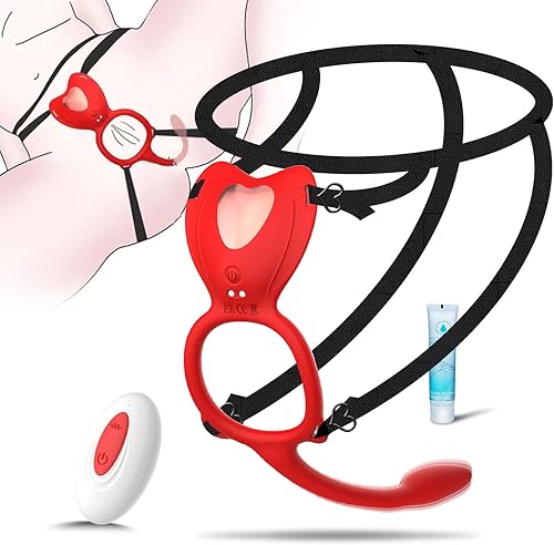 Miniatura 7 de Juguetes sexuales para parejas, vibrador portátil - bragas vibradoras con control remoto BDSM con 9 modos de vibración, anillo de pene con tapón