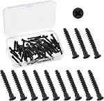 Swpeet 50Pcs M7 x 50mm Black Zinc Plated Carbon Steel Confirmat Screws Assortment Kit, Phillips Drive Countersunk Self-Tapping Furniture Connecting Screw for Assembly and Mounting