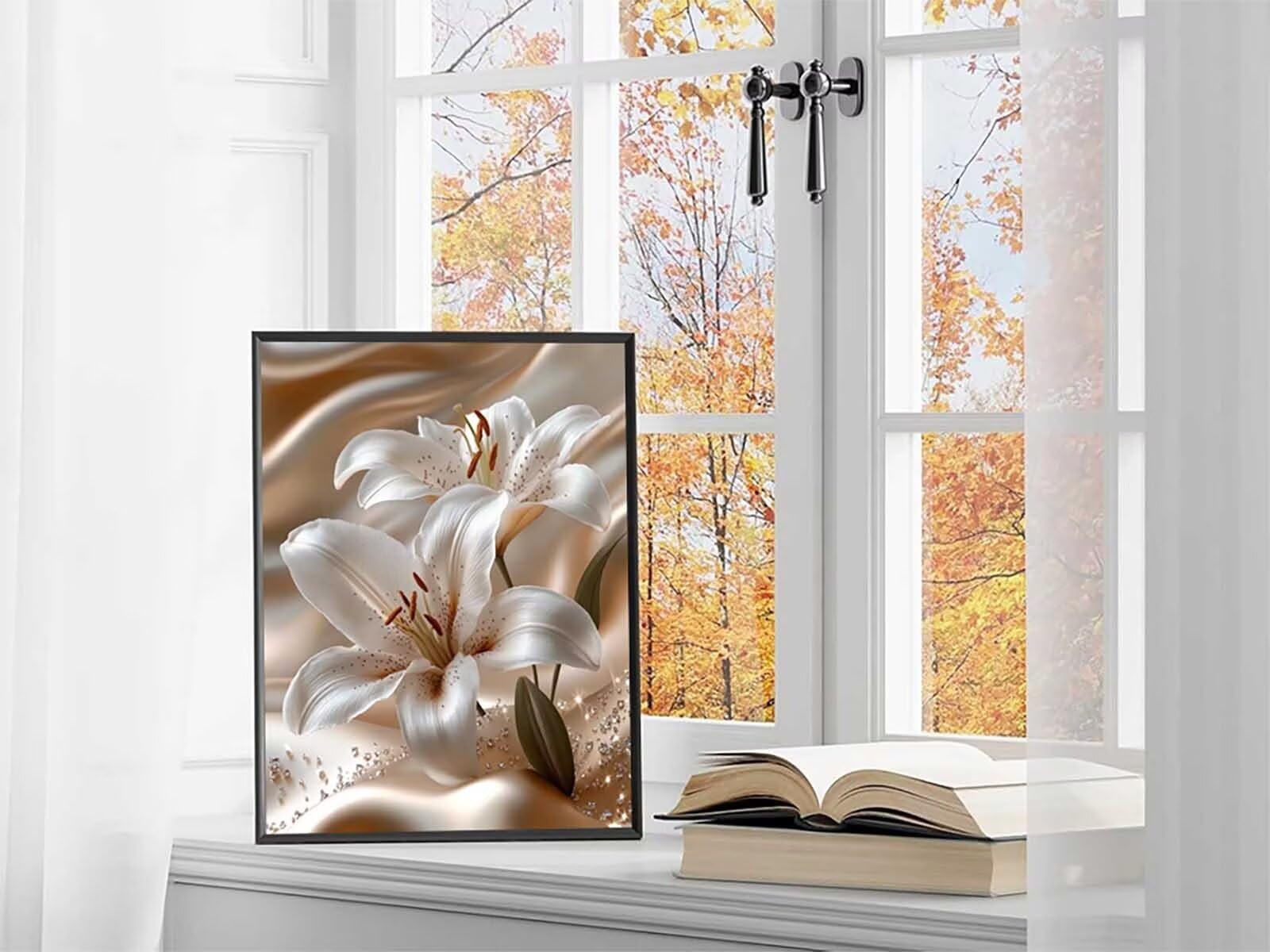 Malowanie diamentami kwiat, 5D malarstwo diamentowe pełny zestaw roślin, koraliki do przyklejania zestawy malarskie dla dorosłych, DIY diamenty, dekoracja domu prezent 100 x 135 cm 9-6955