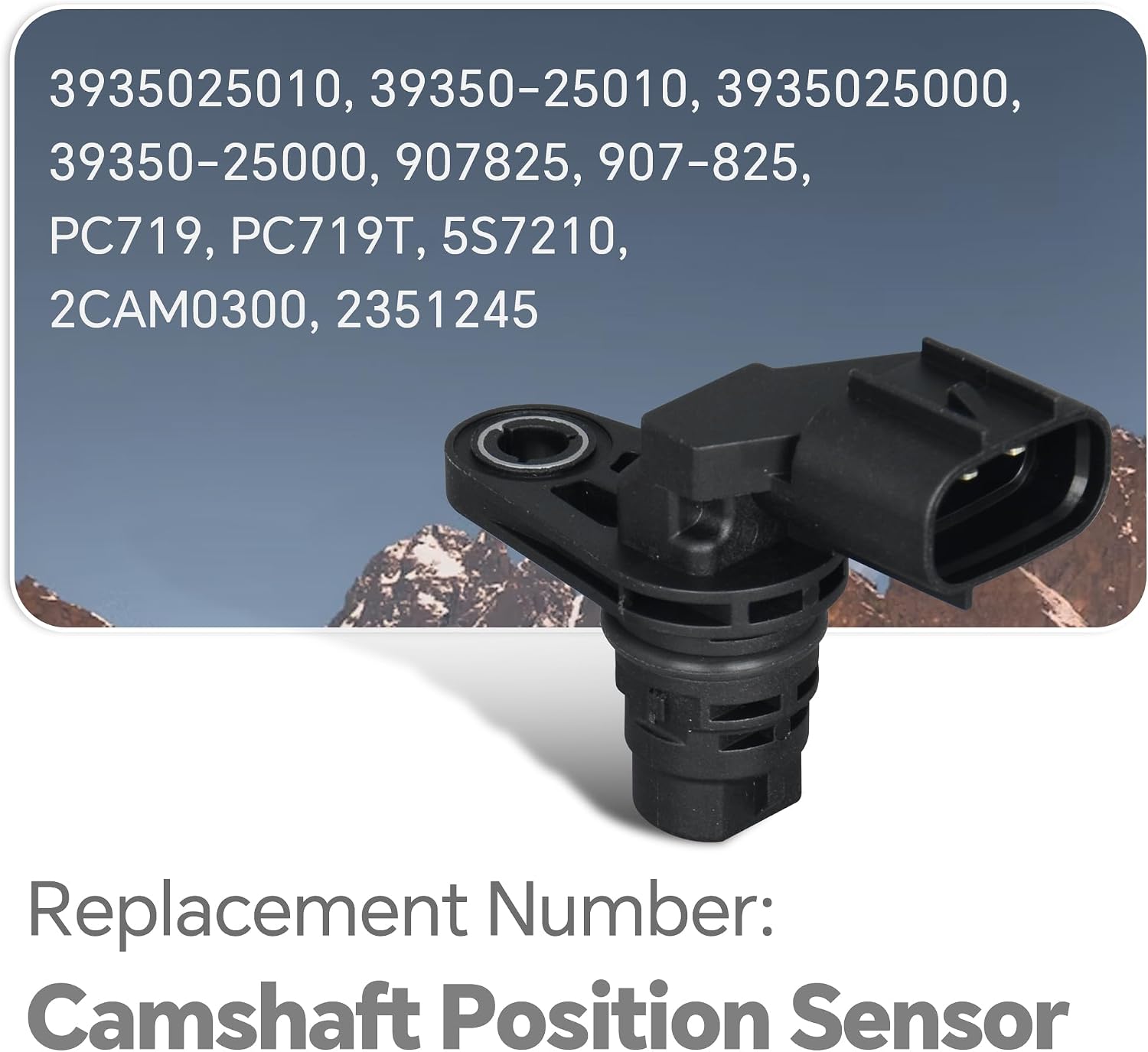 3935025010 Camshaft Position Sensor Compatible with Hyundai Santa Fe/Sonata/Tucson Kia Forte/Optima/Rondo/Sorento/Sportage Replace 3935025000 907-825 PC719