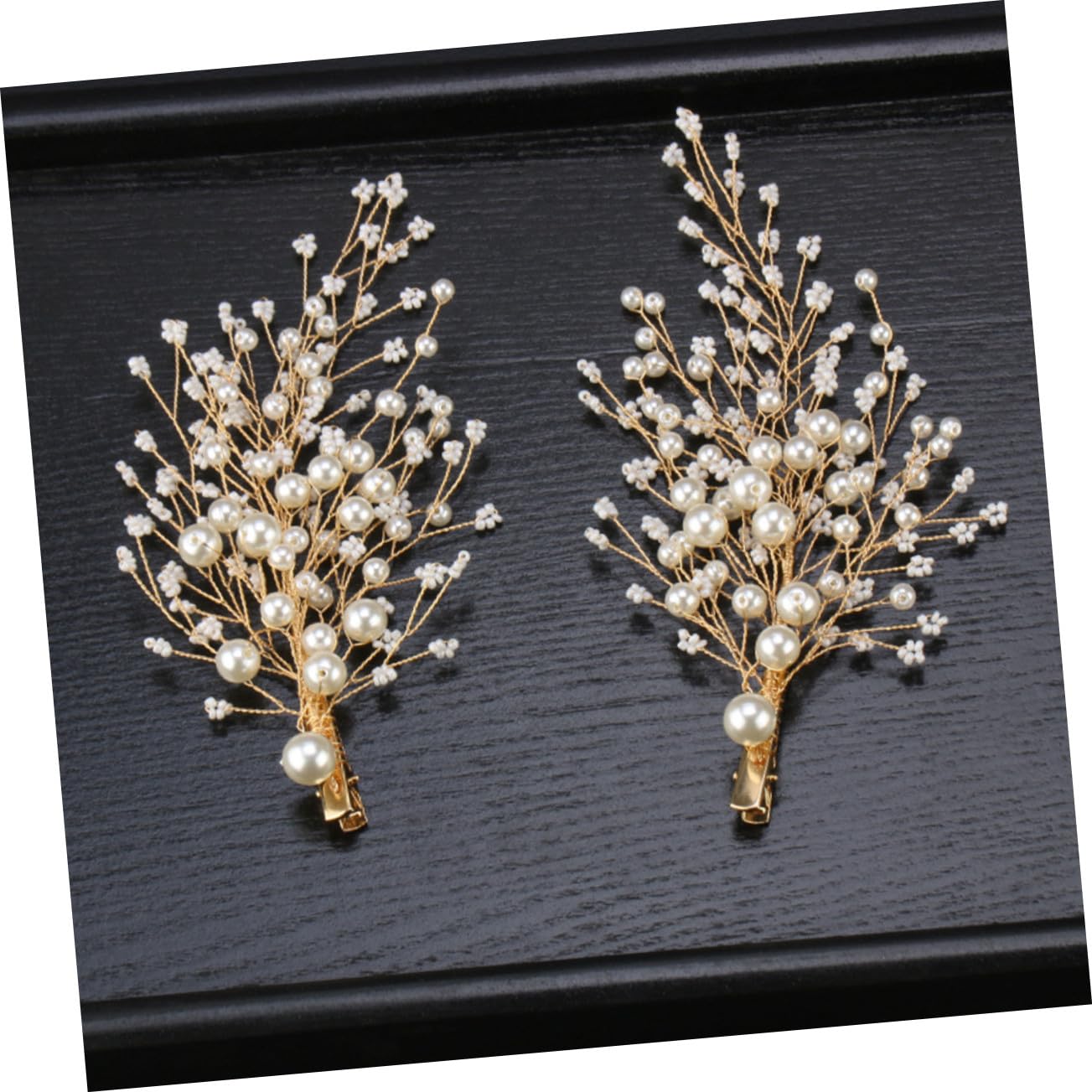 VICASKY 3 Bijoux Cheveux Mariage Perles Dorées Épingles à Cheveux Tresse Élégantes Accessoires Coiffure Mariée pour Voile et Cérémonie et Durables