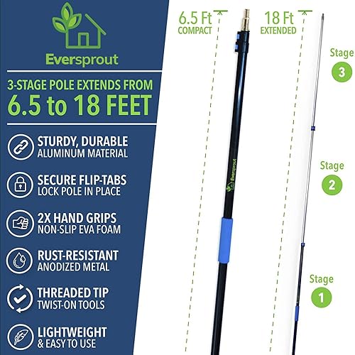 Miniatura 6 de EVERSPROUT Telescoping Boat Hook  Floats, Scratch-Resistant, Sturdy Design  Durable & Lightweight, 3-Stage Anodized Aluminum Pole  Threaded End for