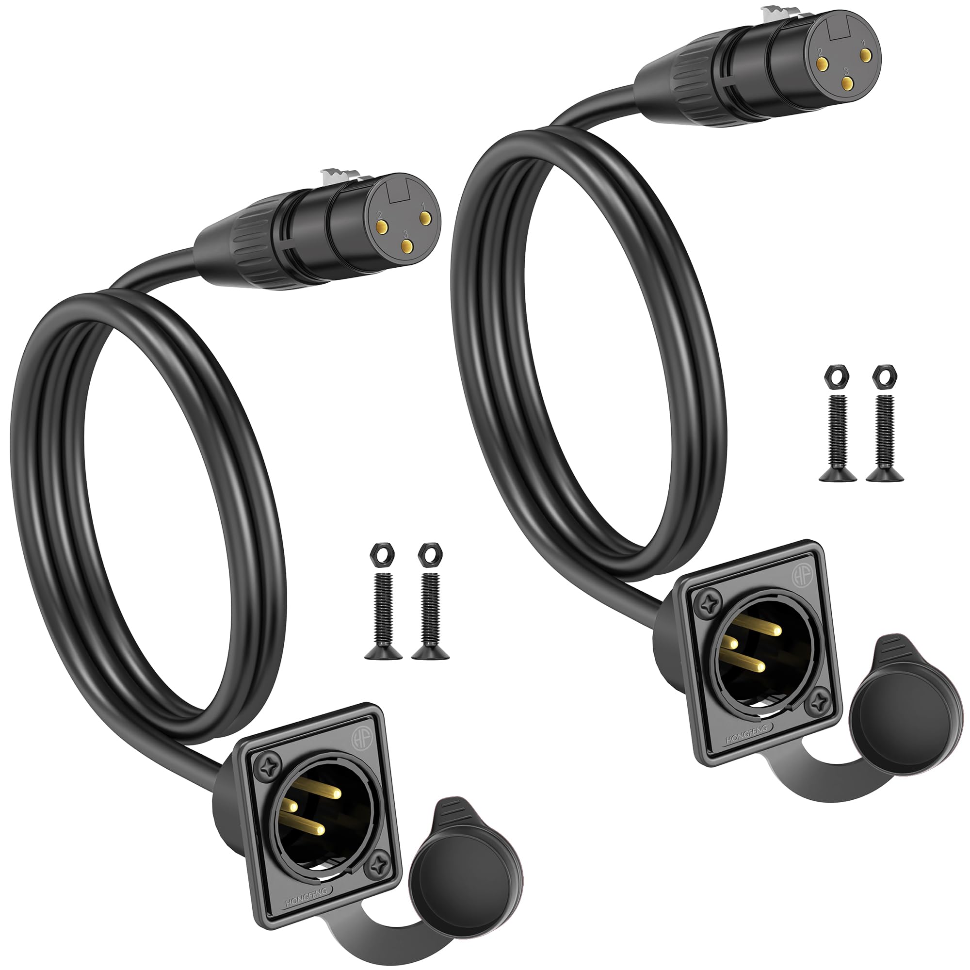 HOSONGIN Premium XLR Pass Through Cable Male to Female, 2 Pack