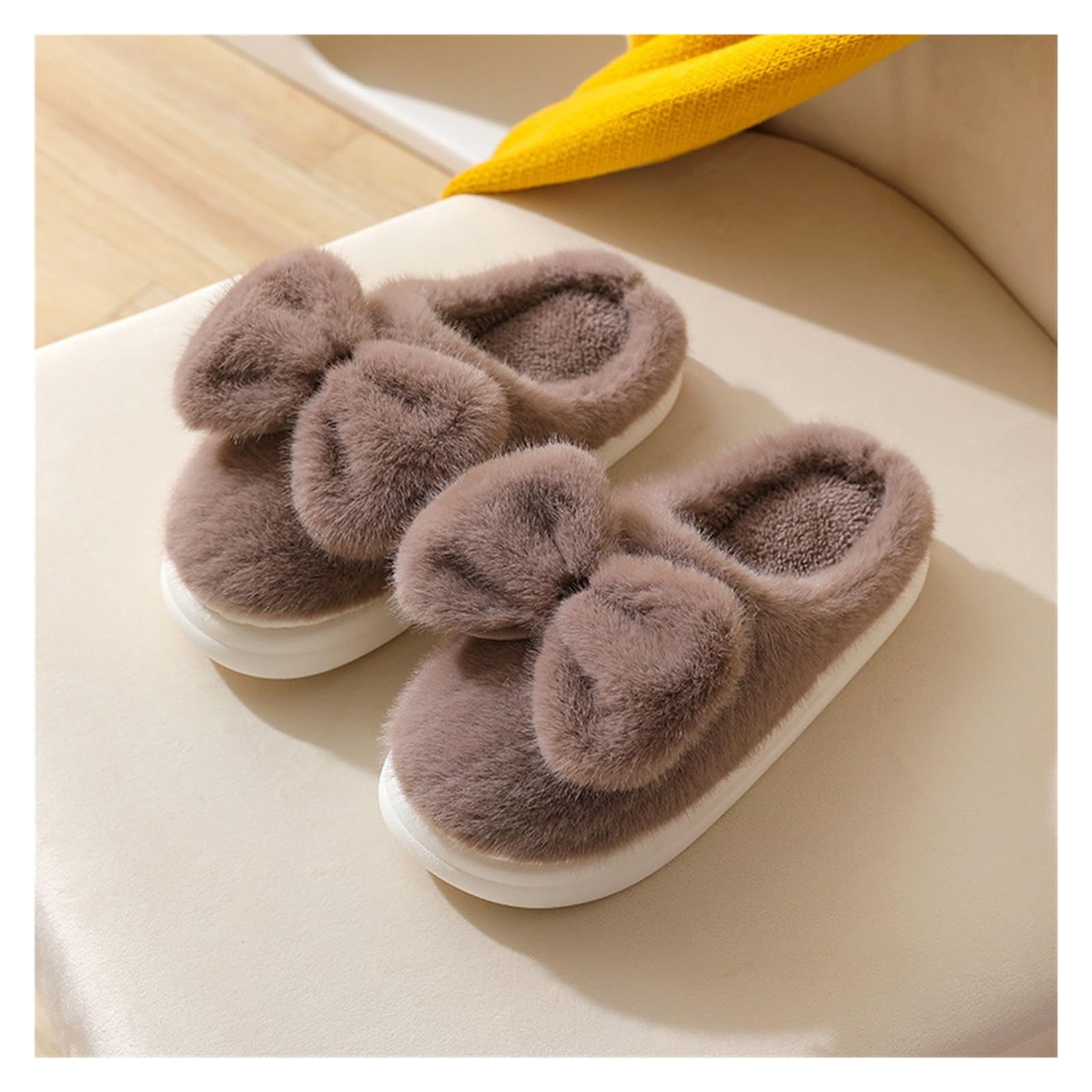 Pantoufles coton femme chaudes moelleuses chausson maison épais taille 36