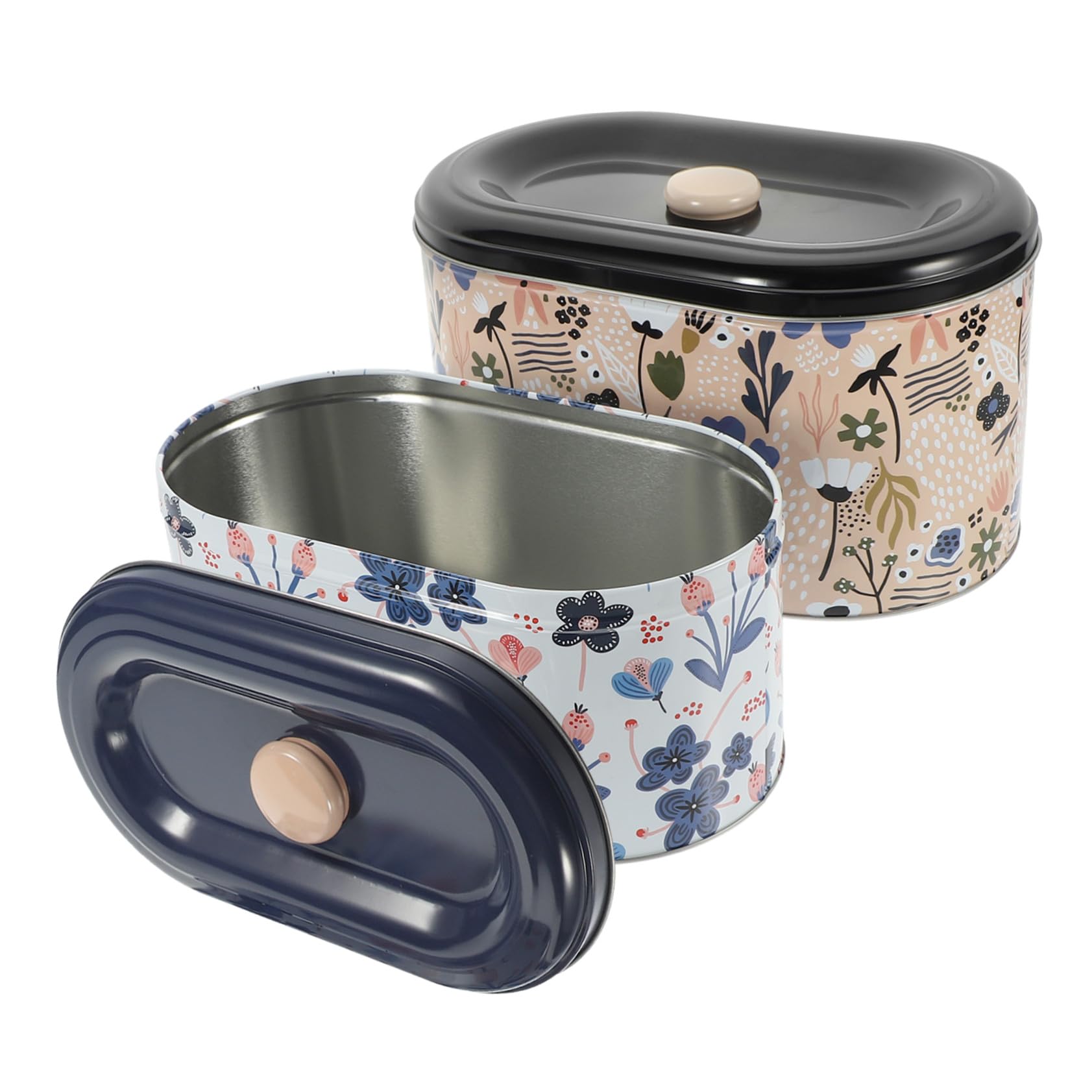 Set di Scatole di Latta Natalizie Coperchio, 2 Pezzi