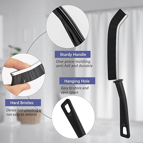 Miniatura 2 de AKOFIC Paquete de 6 cepillos de limpieza de huecos, cepillo de cerdas duras y cepillo limpiador de lechada 3 en 1, cepillo limpiador de juntas en