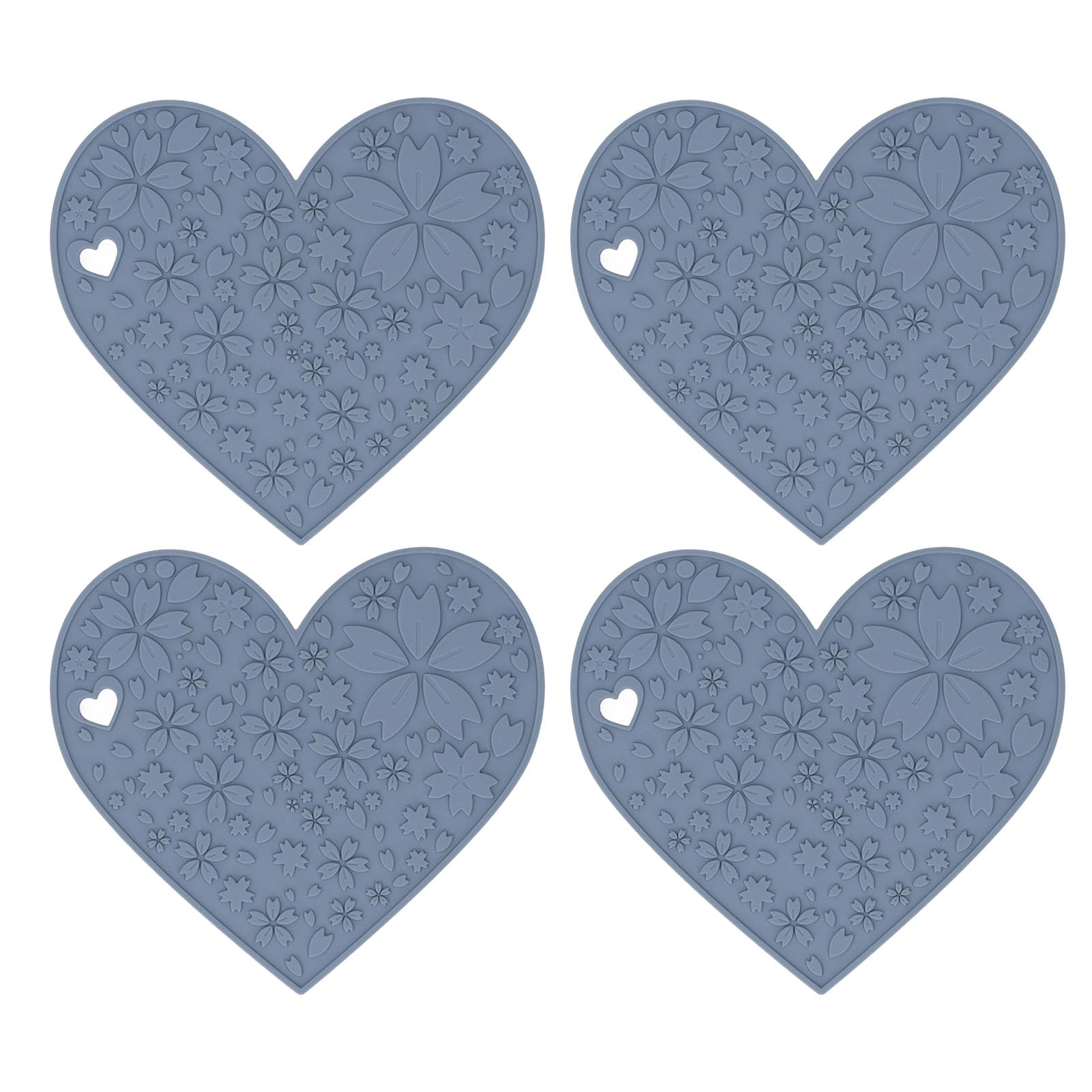 Sets de table en silicone gris anti-dérapants pour protéger des gamelles et plats