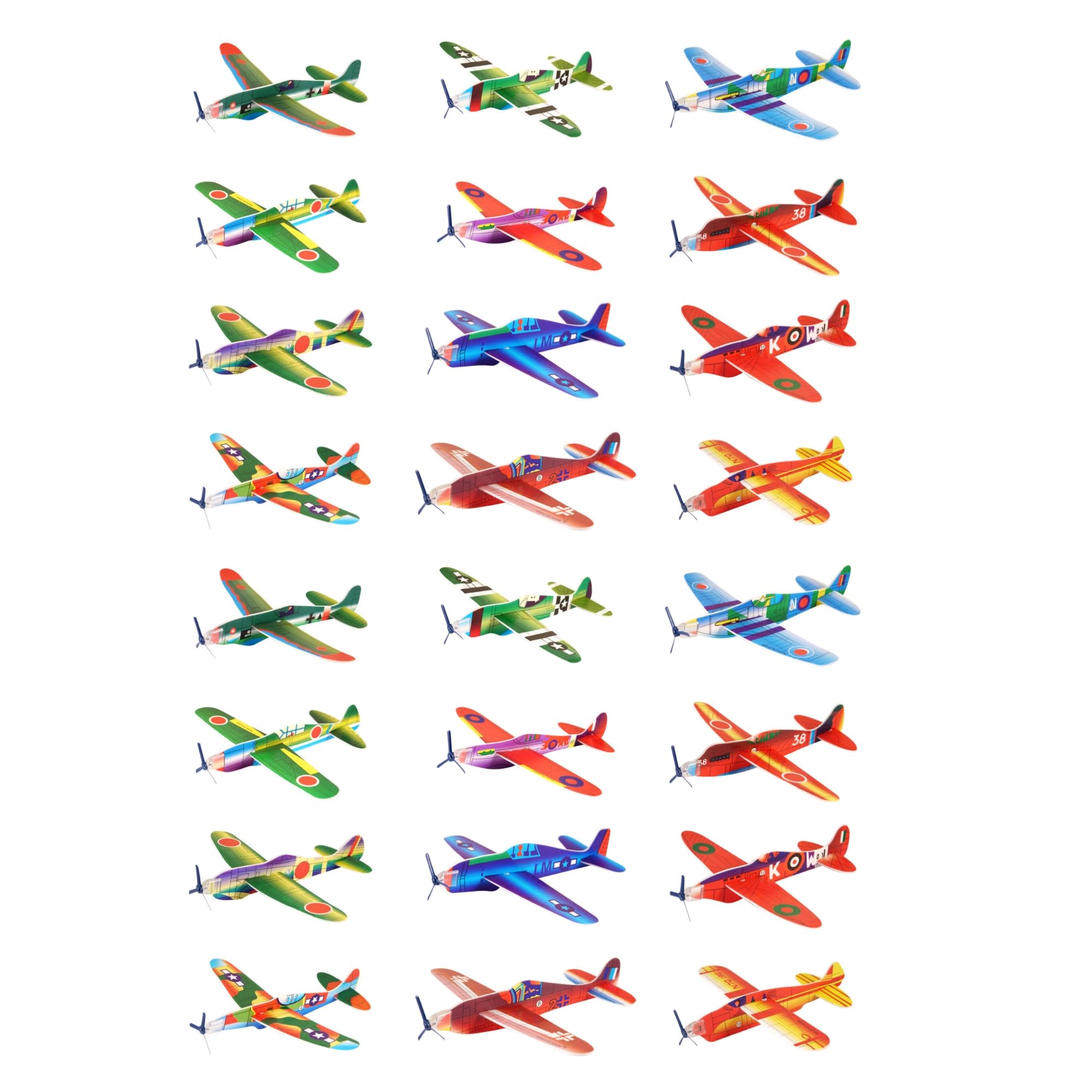 Flying Glider Planes for Kids – Polystyrene Foam Jet Fighter Gliders – Classic Throw & Fly Aeroplanes – Party Bag Fillers, Pinata Toys, Loot Bag Gifts & Stocking Fillers (24 Assorted Planes)