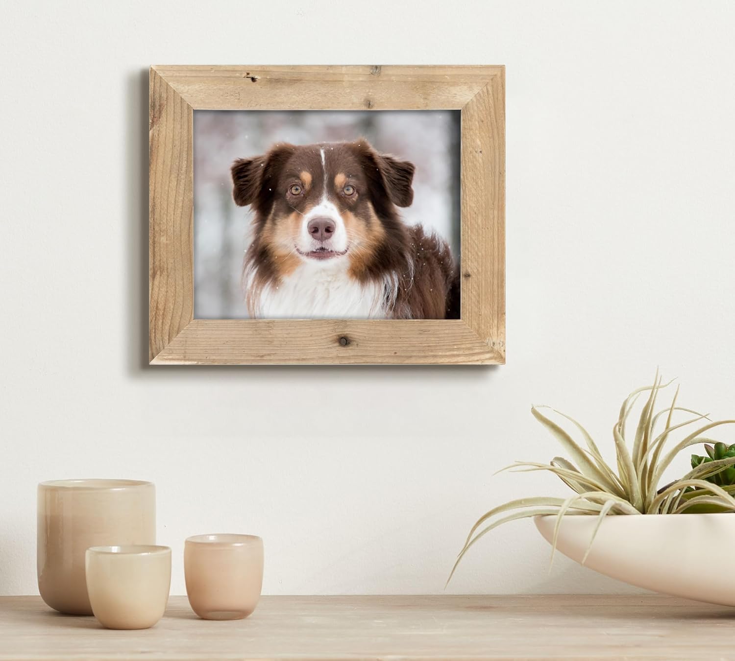 8x10 Rustic Picture Frame, Reclaimed Barnwood Frame with Real Glass, Distressed Wood Frame for Wall Mount, Farmhouse Country Home Office Cabin Décor