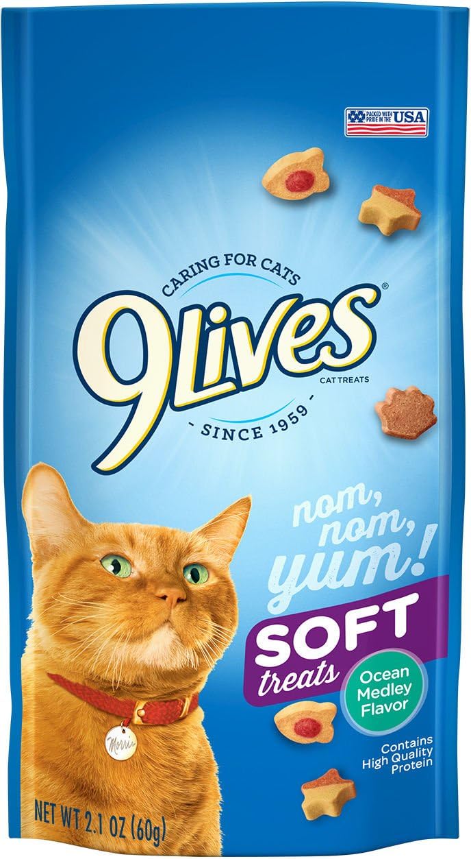 9Lives Soft Cat Treats, Ocean Medley Flavor, 2.1 Ounce Bag (Pack Of 12)