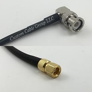 12 inch RG188 BNC MALE ANGLE to SMC FEMALE Pigtail Jumper RF coaxial cable 50ohm Quick USA Shipping