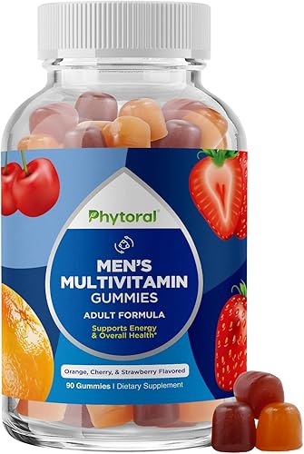 Phytoral Gomitas multivitamínicas naturales para hombres con zinc, vitamina D C A y biotina B6 B12 suplemento de salud completo