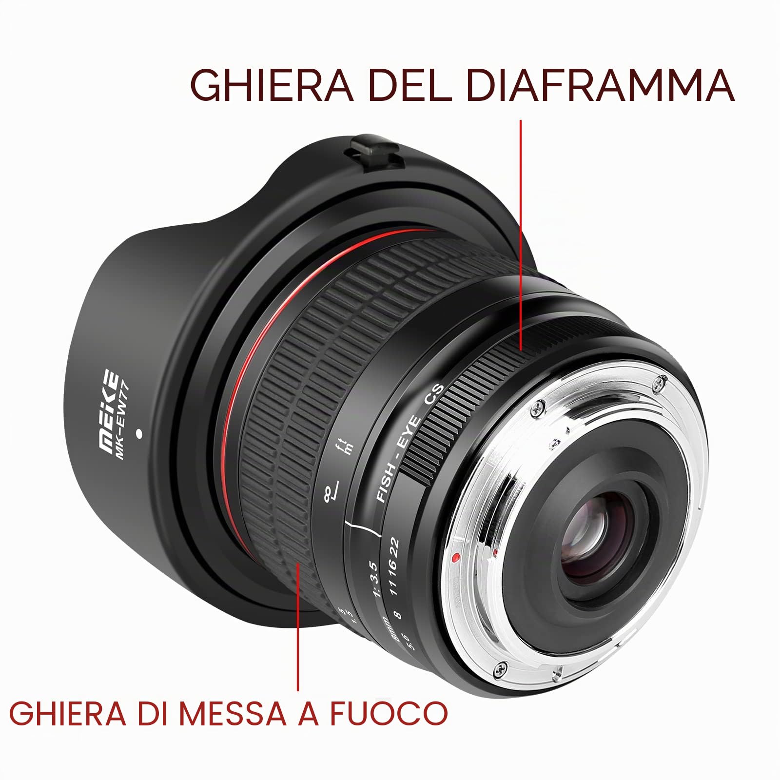 Meike Optics MK 8mm f3.5 - Obiettivo Fisheye ultra grandangolare per Nikon F