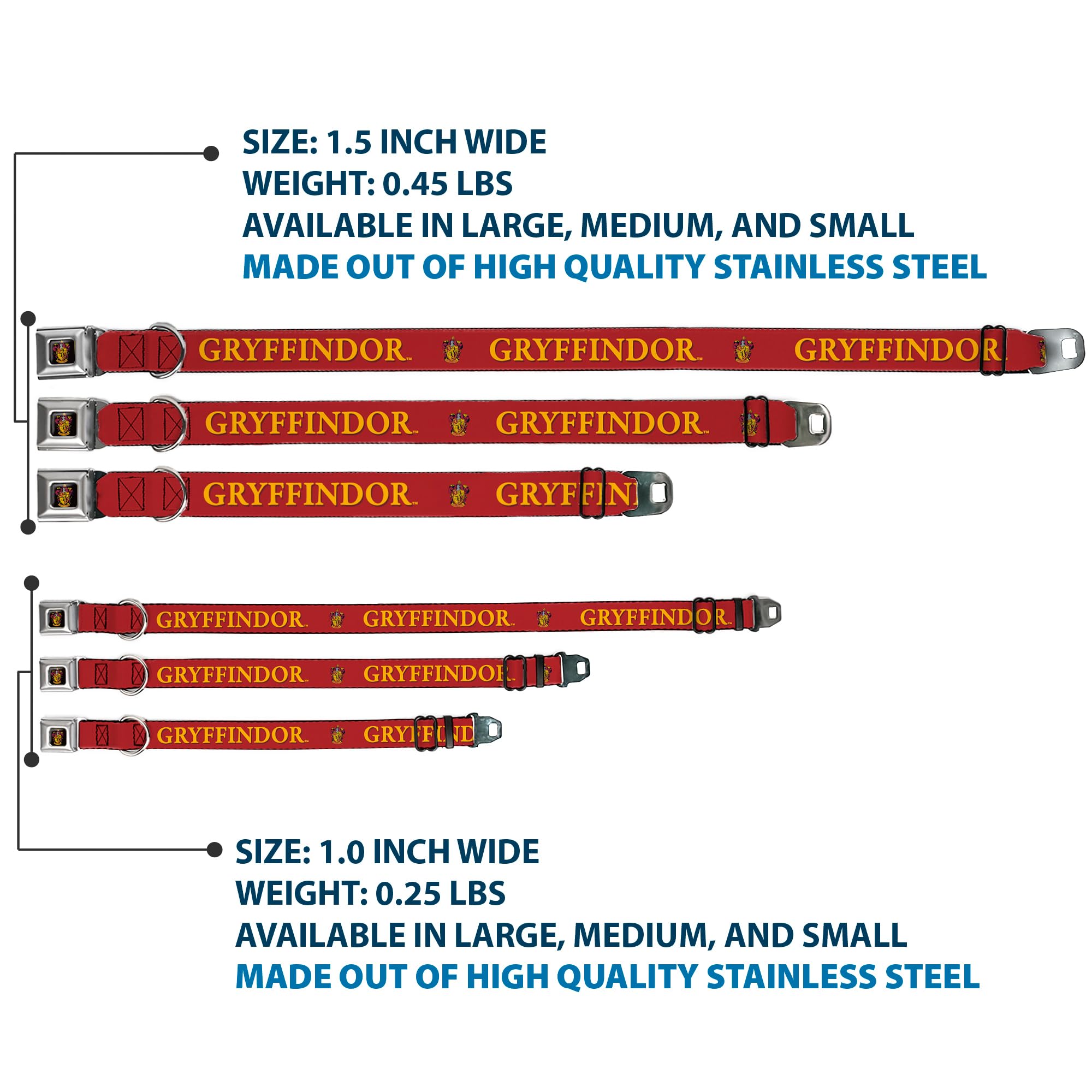 Harry Potter Gryffindor Hundehalsband Von Warner Bros. – Mit Sicherheitsgurtschnalle, 50,8–78,9 Cm