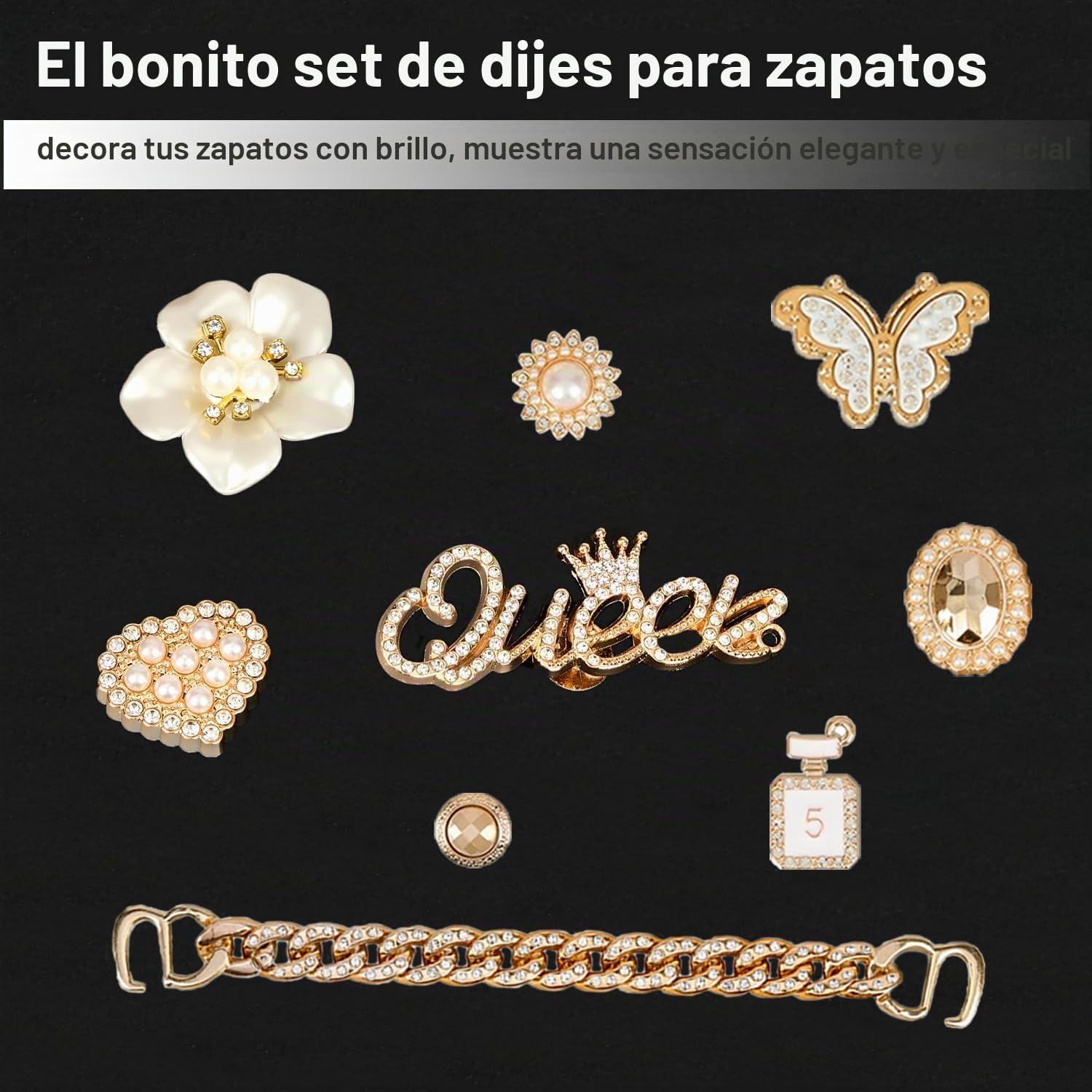 22 Unidades Shoe Charms, Adornos de Zapatos, Encantos Cristal Clog Adornos para Sandalias de Zueco para Niñas Mujeres