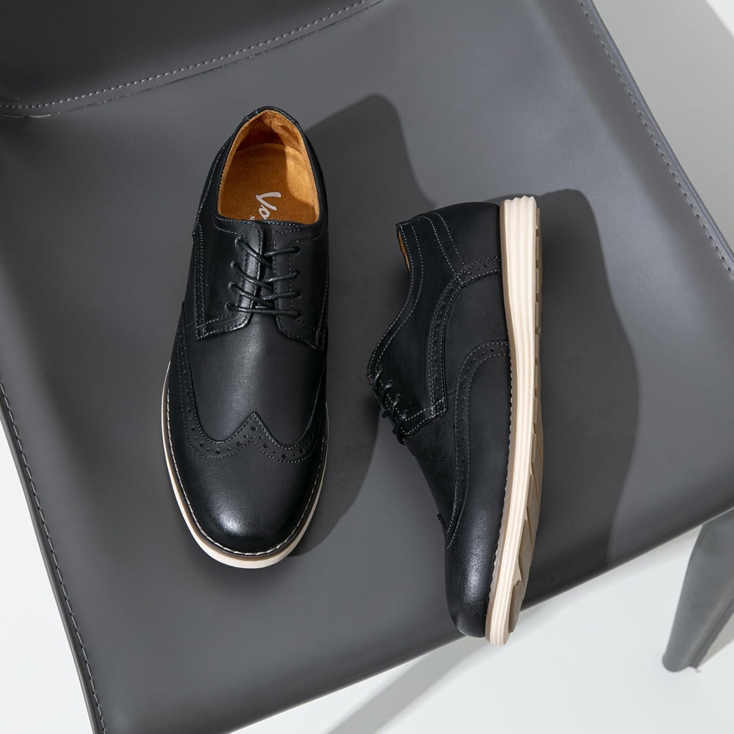 Vostey Men's Dress Shoes Leather Casual Dress Shoes for Men Leather Business Oxford Shoes for Men - Image 9