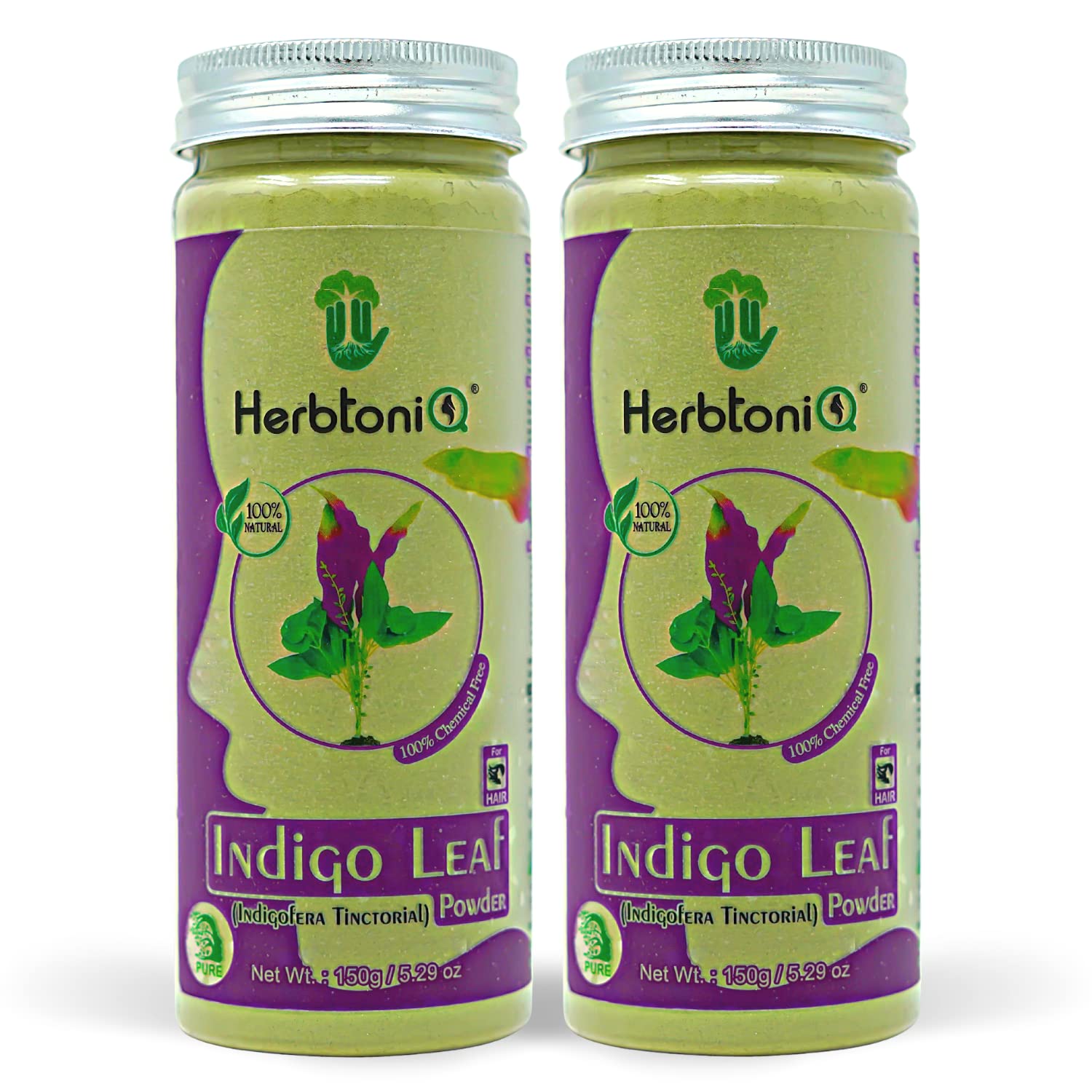 HerbtoniQ 100% Natural Indigo Leaf Powder (Indigofera Tinctorial) for Hair Coloring Pack 300 Gram-picture-47