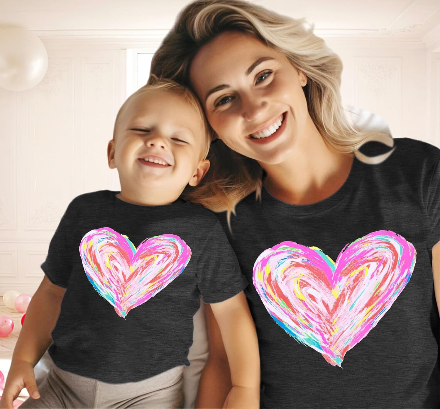 Mommy and Me Valentines Day Outfits: Valentines Day Shirt Women Love Heart Mom and Baby Matching Outfits - Image 5