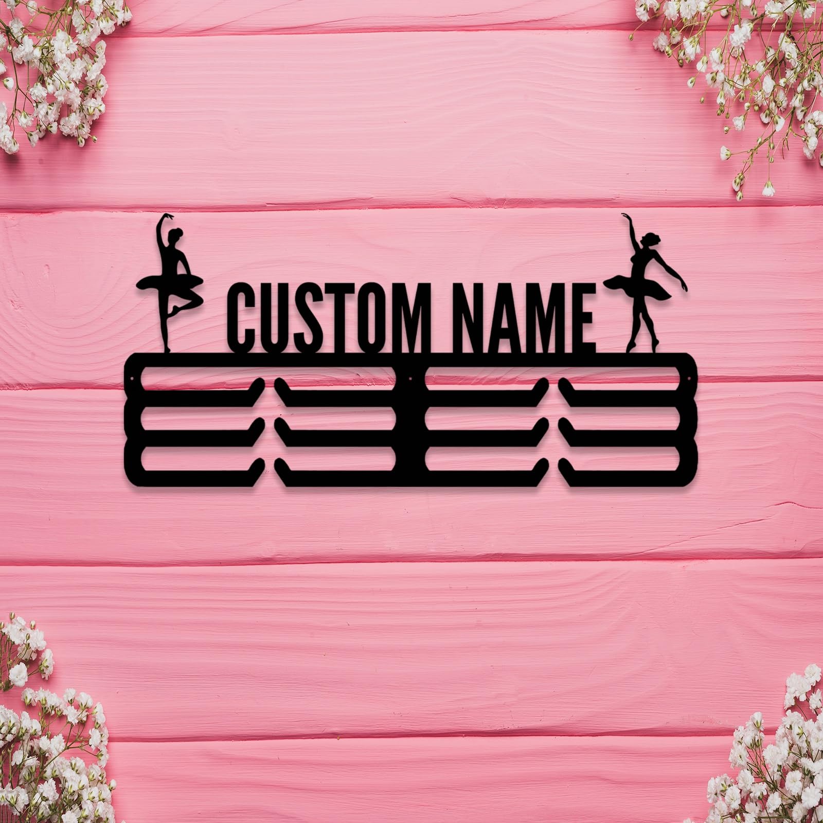 Custom Medal Holder Display Horse Racing Ribbon Holder,Personalized Medal Holder with Name for Medals Ribbon,Horse Racing Monogram Metal Display Rack