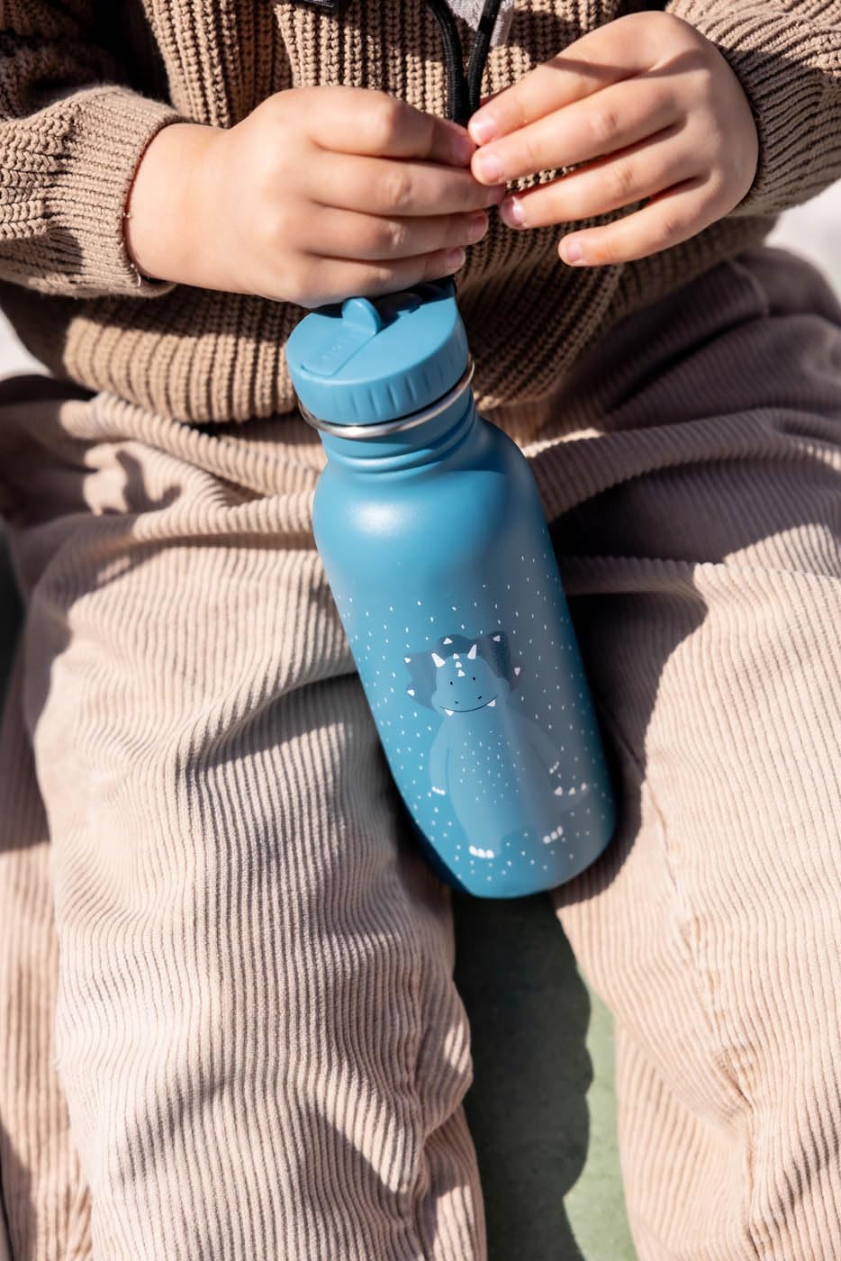 Trixie - Borraccia per bambini in acciaio inossidabile 500 ml (Mr. Triceratopo