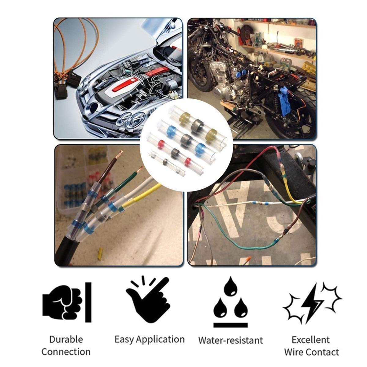 300 Stücke Sortiment Schrumpfschlauch Draht Crimp Drahtverbinder Solder Sleeve Kit