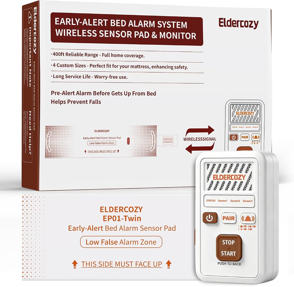 Twin Size Wireless Bed Alarms for Elderly Dementia Patients