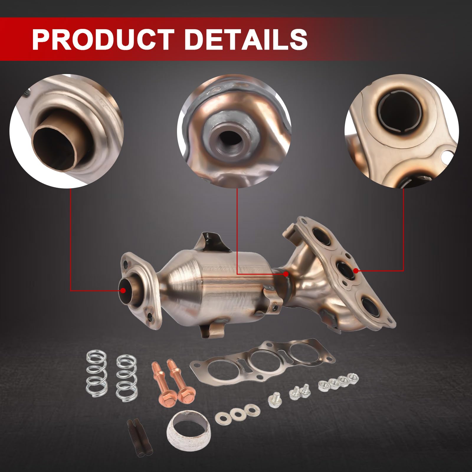 Convertidor catalítico Flydida con kit de montaje y juego de juntas Compatible con C1 (PM_, PN_) 107 (PM_, PN_) AYGO (_B1_) 2005-2014 Pieza n.° 0342L5 0342K0 0342K3 0342K8 1609158080 171400Q010