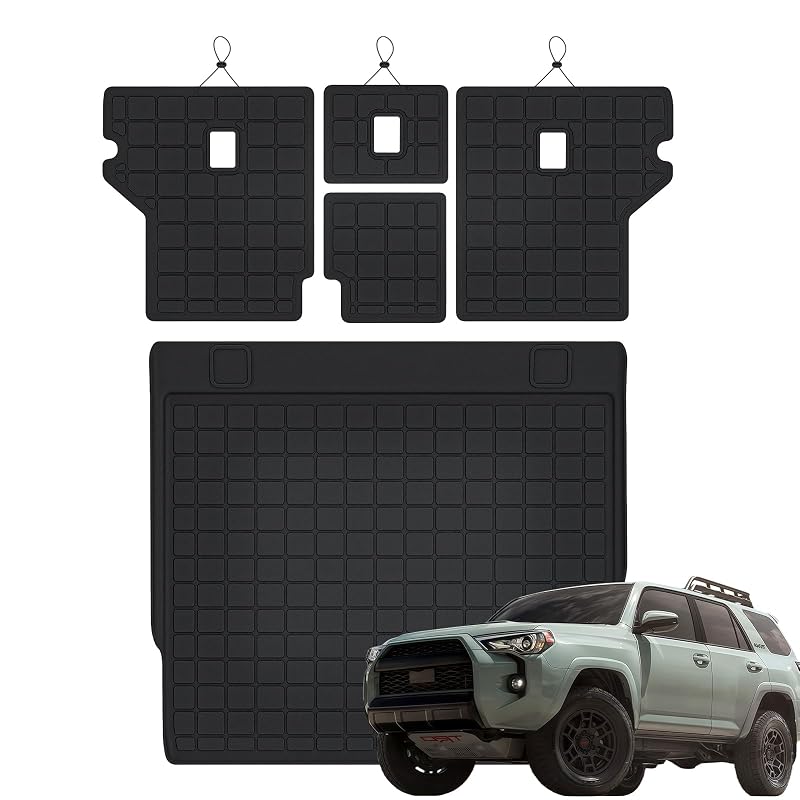 Tapete e forro para porta-malas com proteção do encosto em TPE para Toyota 4Runner 2010–2024, 5 lugares MJBYMAT