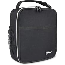 Tirrinia Small Insulated Lunch Bag for Men Women, Splash Proof Mini Portable Reusable Thermal Lunch Box Cooler Tote for Adults & Kids, Black | Portable Small Lunch Box for Office, Picnics, Reusable Compact Cooler Bag for Boys, Girls, Men, Women