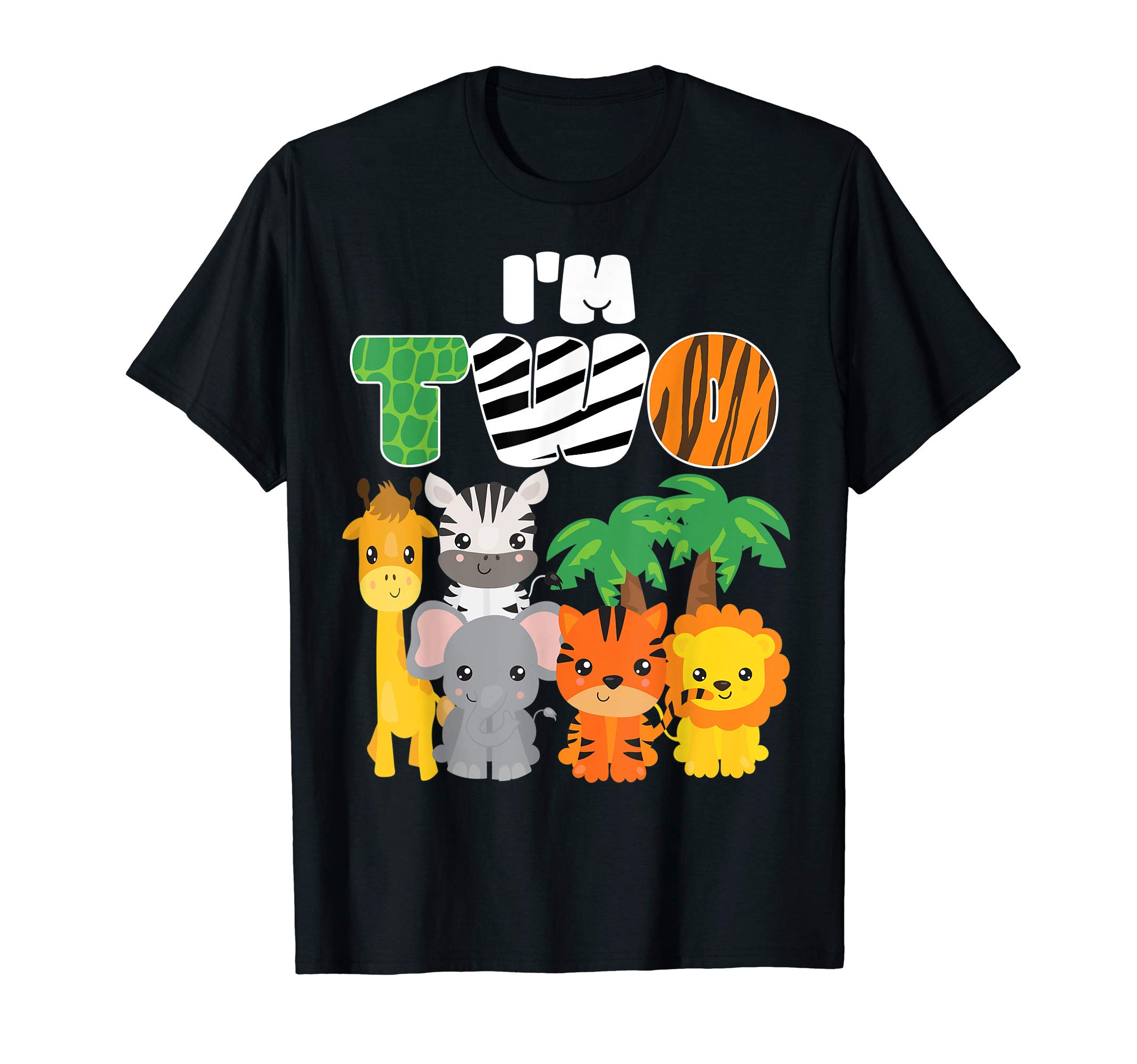I'm Two Zoo Theme 2nd Birthday Shirt Safari Jungle Animal