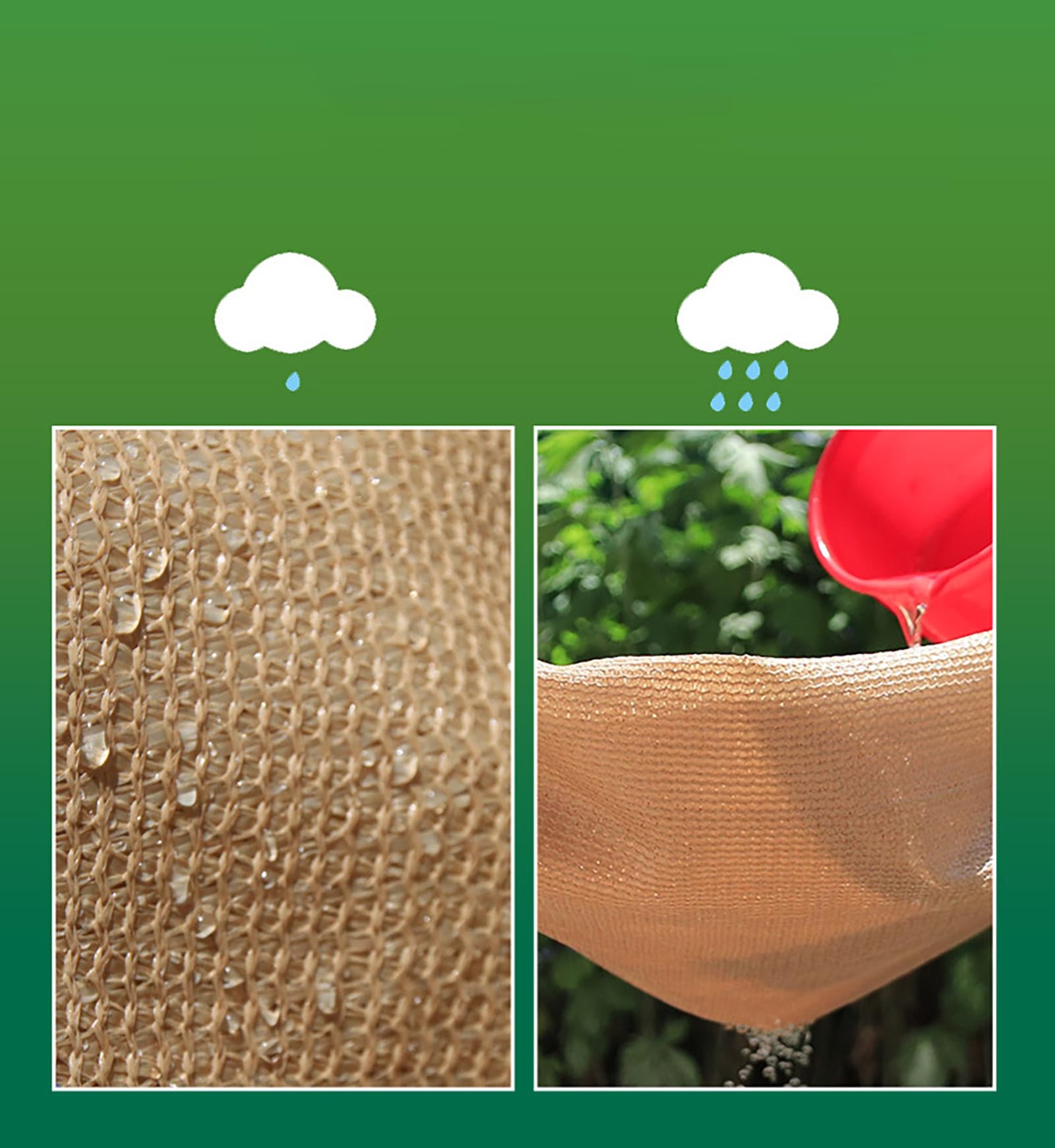 Rete parasole da giardino resistente ai raggi UV, 6 x 15 m / 19.7x49.2ft, traspirante, con occhielli, ideale per patio, piscina e tende da giardino