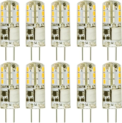 Bombilla LED G4 de 12 V (CACC) 2 W - Blanco cálido 2700 K, no regulable, base de dos pines, paquete de 10  Reemplazar bombillas halógenas de 10 W-20