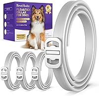 BestHoby Natural Flea & Tick Collars for Dogs - 4 Pack Waterproof Adjustable Puppy Safe All Sizes Gray