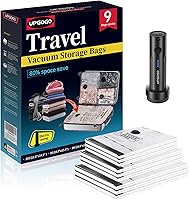 UPGOGO Travel Vacuum Bags with Rechargeable Electric Pump - 9 Pack Compression Space Saver Bags for Luggage, Clothing & Cruises