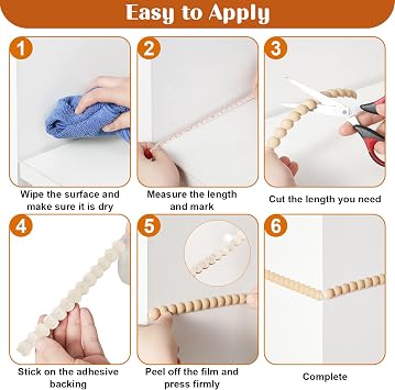 2 Rolls Flexible Molding Trim Peel and Stick-13FT Wood Color Wall Trim for Home Walls, Paintable DIY Decorative Moulding for Cabinet, Mirror Frame, Tile, Window, Bathroom Edge Decor | 2 Rolls Wood-Look Pearl Decorative Trim for Walls, Bathroom, Cabinet, Window, Backsplash Ceiling TV Wall Edge Paintable DIY