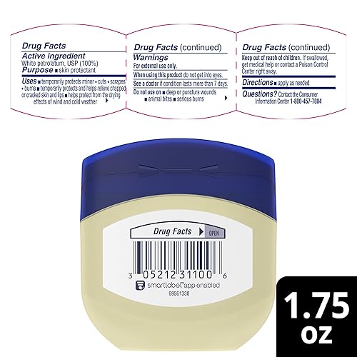Miniatura 2 de Vaseline Petroleum Jelly - Paquete de 2 unidades – Protector hipoalergénico para la piel, ungüento curativo sin perfume para belleza y cuidado