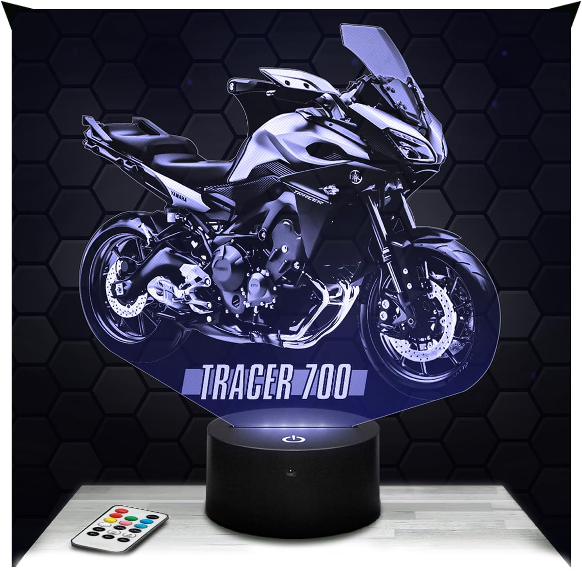 Lampephoto.fr - Moto Tracer Y Biker 3D Lamp Decoration Gift Idea for Men, Moto Tracer Y Object, Adult Night Light, Bedroom Decor, Original Christmas, Gift Idea for Men, Gifts Merchandising
