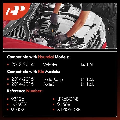 Miniatura 2 de A-Premium Bujías iridio Platinum compatibles con Kia Forte Koup 2014-2016, Forte5 2014-2016 y Hyundai Veloster 2013-2014, 1.6L, paquete de 4