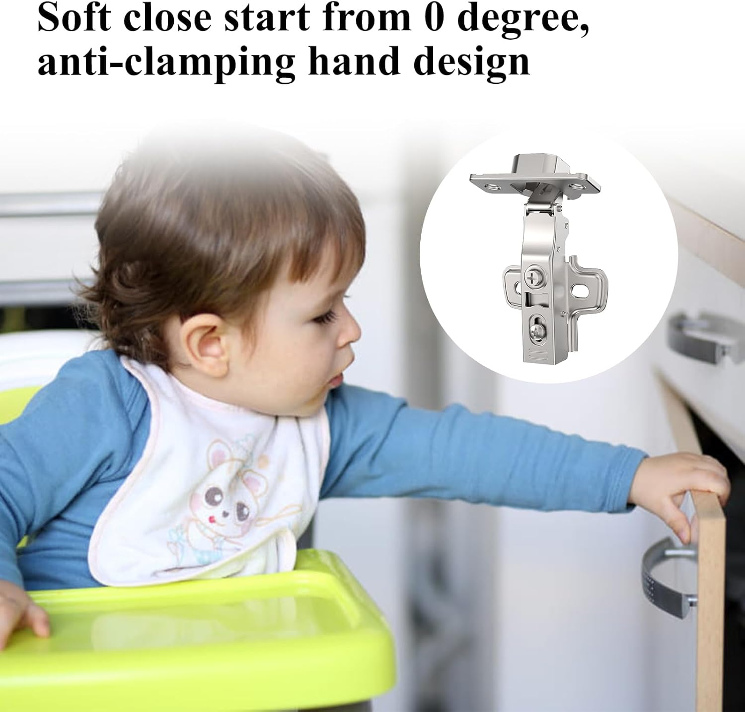 Half Overlay Hinge (50pcs), 105 Frameless European Cabinet Door Hinge, Clip-on Base, Soft Close, Silent, 6 Way Adjustable for Kitchen, Bookcases, Wardrobes