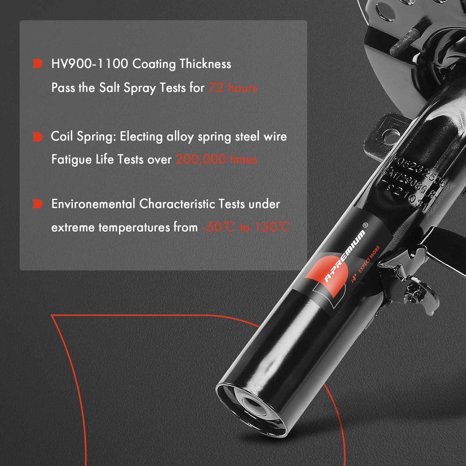 A-Premium Front Strut Assembly Compatible with Ford Focus 2013-2018 - 2x Replacement Suspension Complete Strut Shock Absorber with Coil Spring