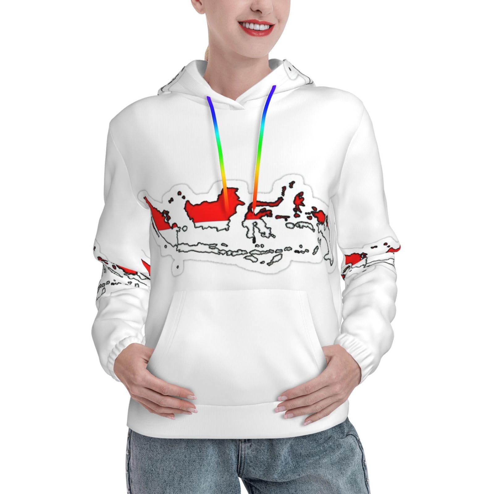 Sweat à capuche indonésien femme EdWal pull chaud ajusté - 8