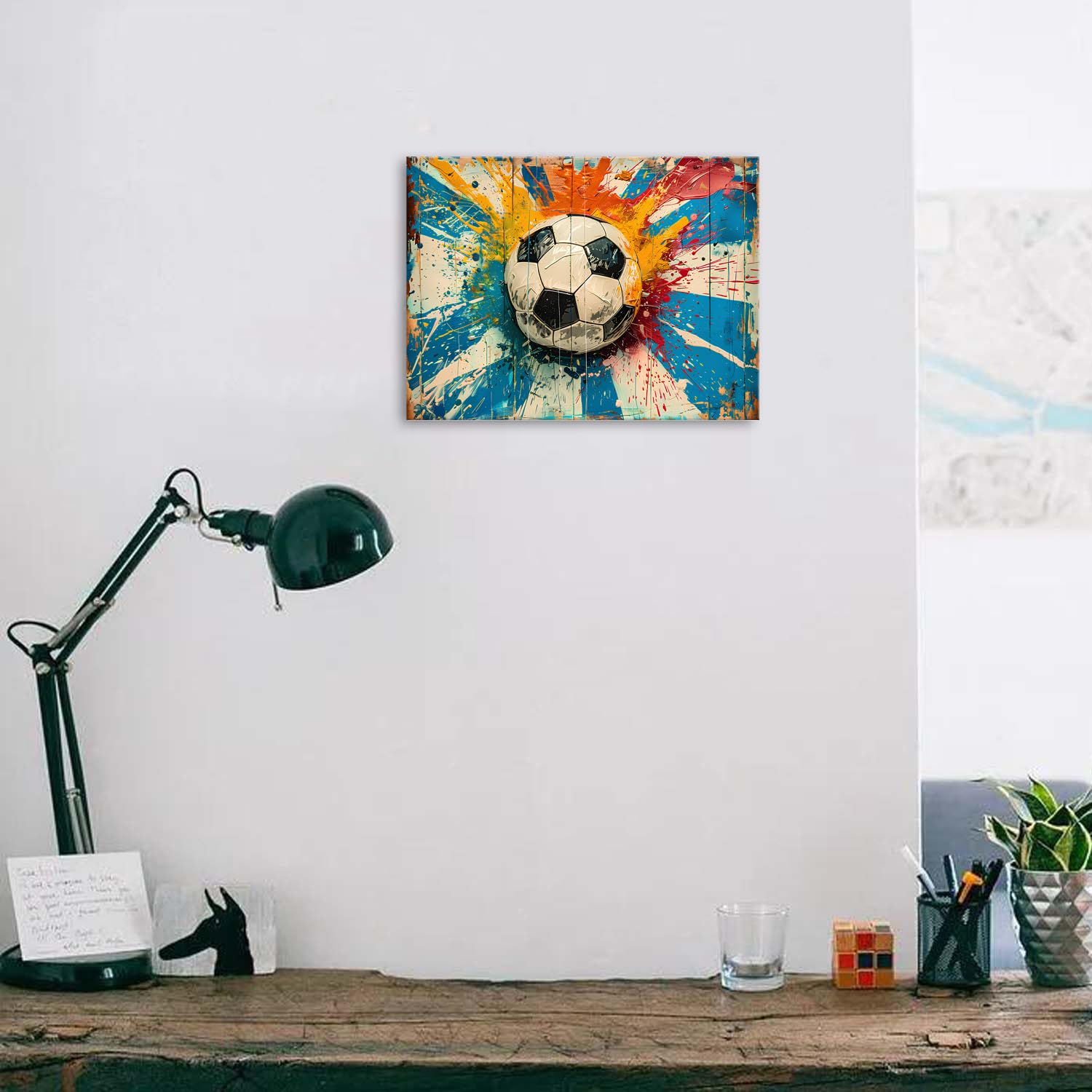 Sport Wall Art Football Posters Football Bedroom Accessories Graffiti Soccer Wall Art for Boys Room Decor Cool Banksy Sports Prints Painting Artwork for Teen Kids Men Room Home Decoration 30x40cm - Image 4