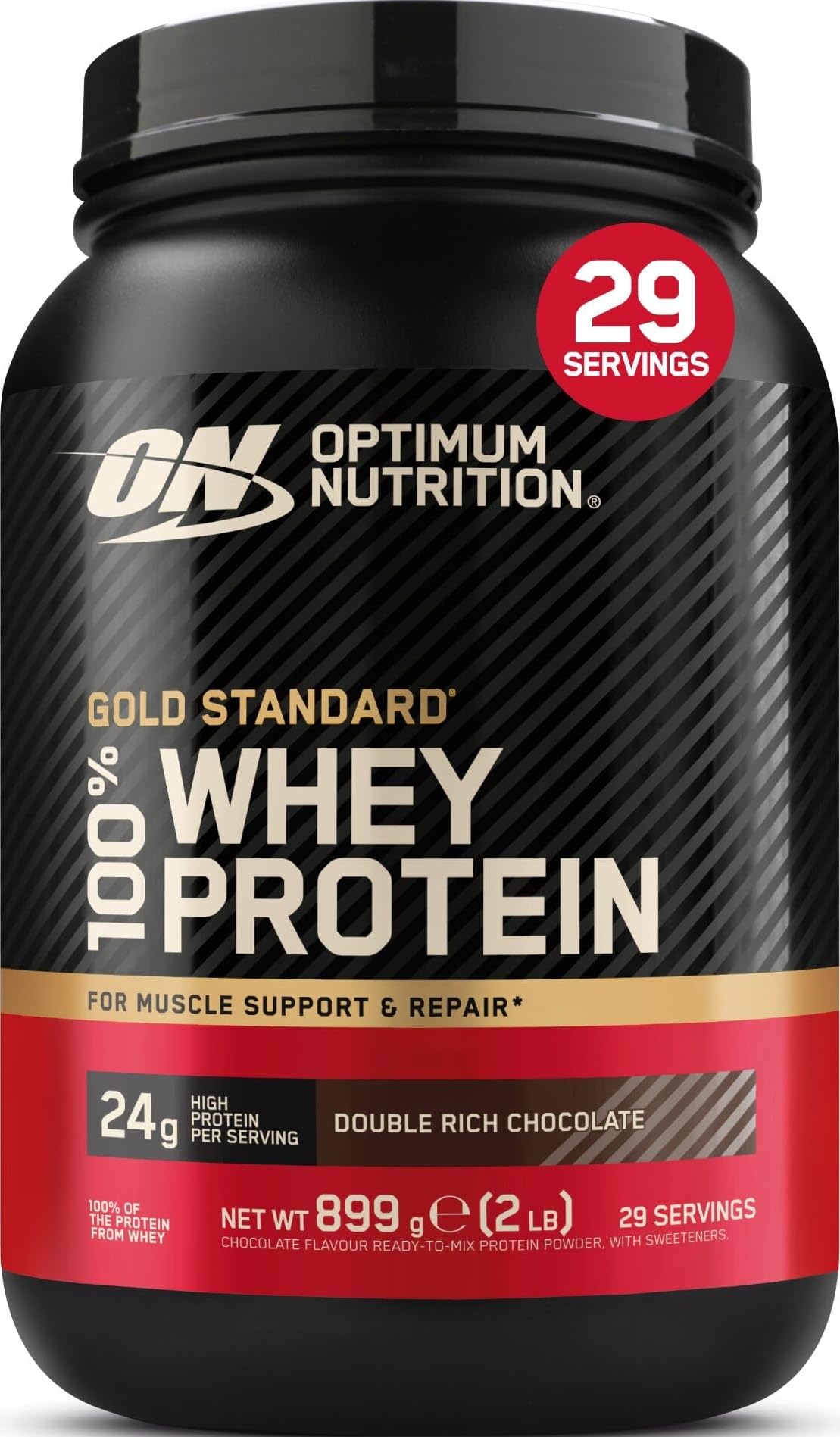 Optimum Nutrition Gold Standard 100% Whey Protein Powder, 899 g