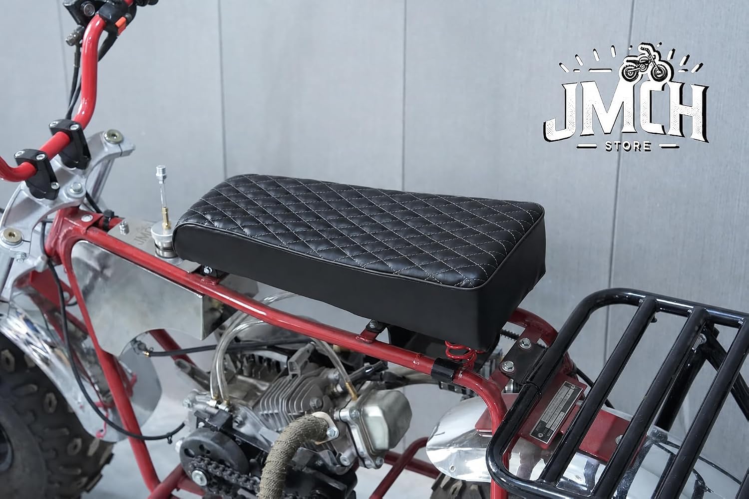 JMCHstore Black Diamond Stitch Seat Cover for Coleman ct200u Mini Bike 196cc Baja DB30, Hisun ct200u 196cc 200cc Trail Bike Cushion Replacement Parts