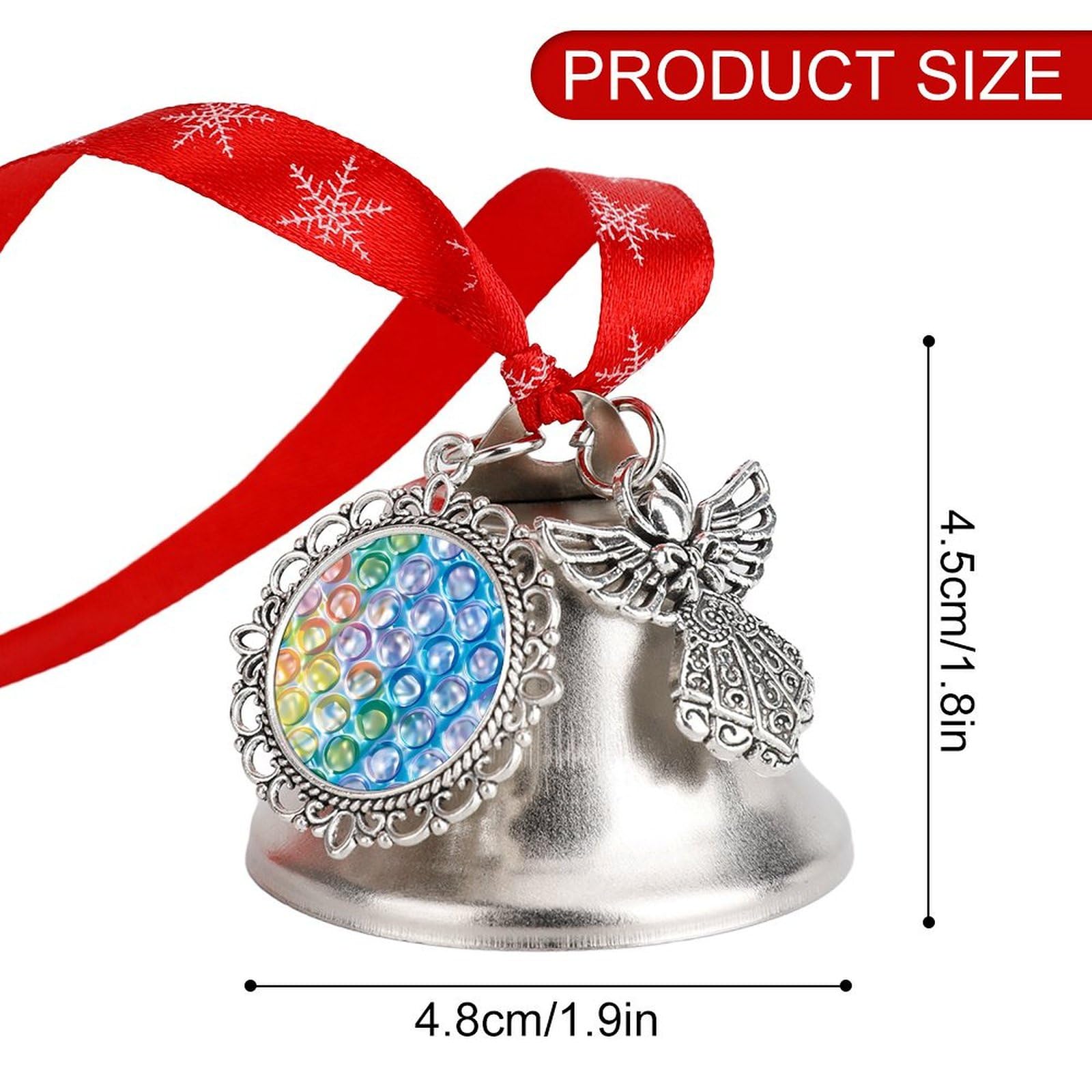 Colorful Bubble Wrap Funny Christmas Bell Ornament Cute Xmas Tree Hanging Pendant Decoration for Holidays Party