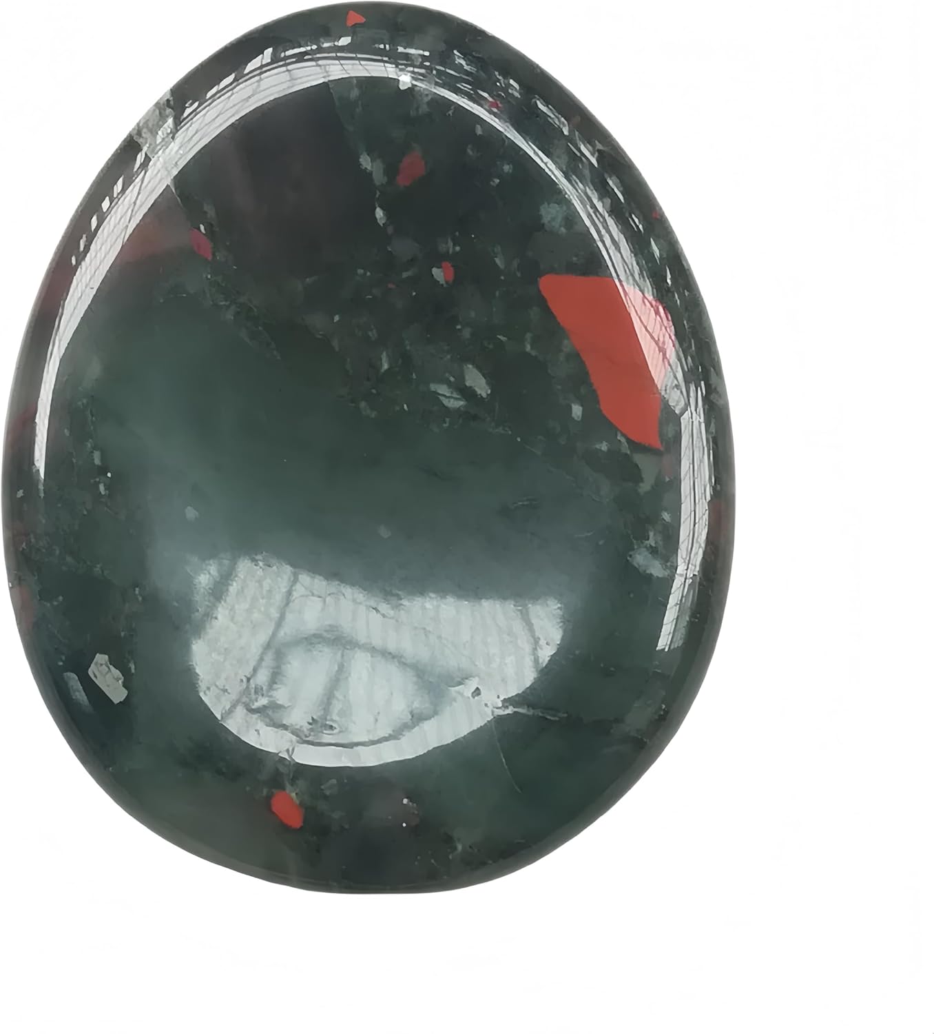 Natural African Bloodstone Crystal Water Drop Thumb Worry Indoor Decorative Stone,1.97 * 1.57 Inchs Stress Relief Gift for Anxiety